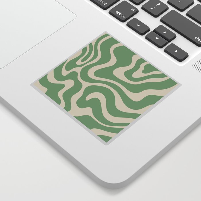 Warped Swirl Marble Pattern (sage green/cream) Sticker