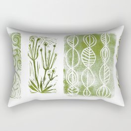 Block print wild weeds Rectangular Pillow