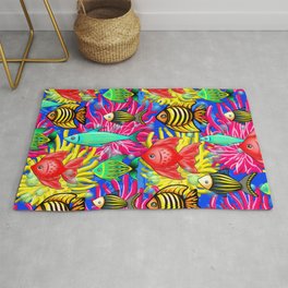 Fish Cute Colorful Doodles Rug