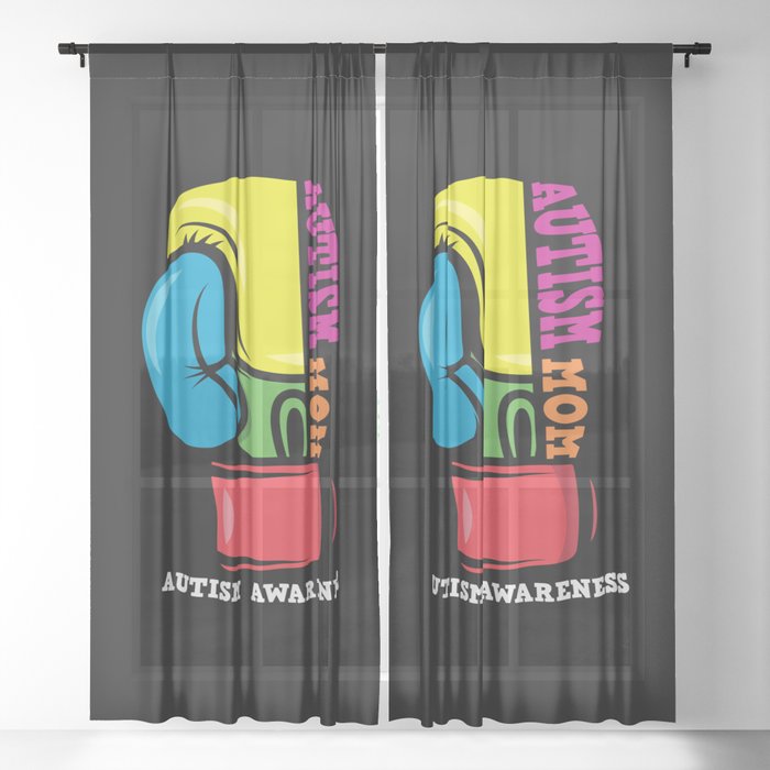 Strong Autism Mom Autism Awareness Sheer Curtain