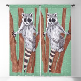 Yo ! Raccoon on the Tree Drawings Edition 1 Blackout Curtain