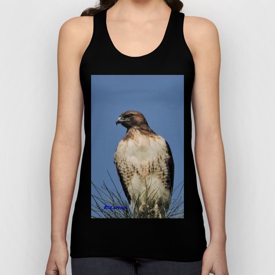Red-Tailed Hawk on Watch at Foothill and B Street Unisex Tank Top