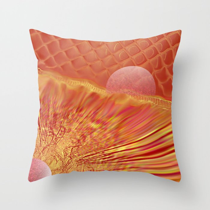 Pink and Yellow Moon Throw Pillow