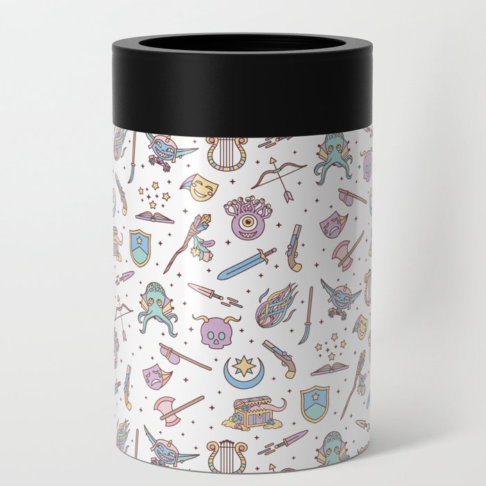 Cute Dungeons and Dragons Pattern Can Cooler