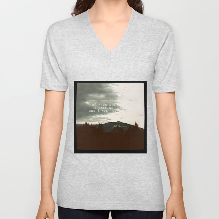 The Mountain is Calling V Neck T Shirt