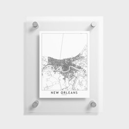 New Orleans White Map Floating Acrylic Print
