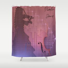 Violin Song Music Illustration Shower Curtain