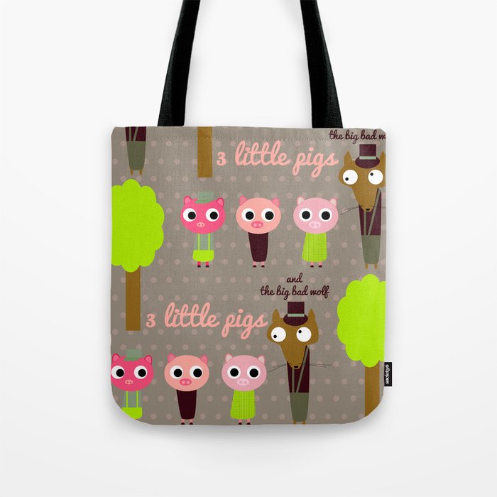 3 Little pigs Tote Bag