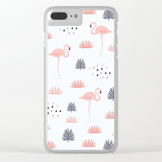 Minimal Flamingo Clear iPhone Case