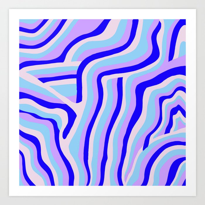 lavender zebra stripes Art Print
