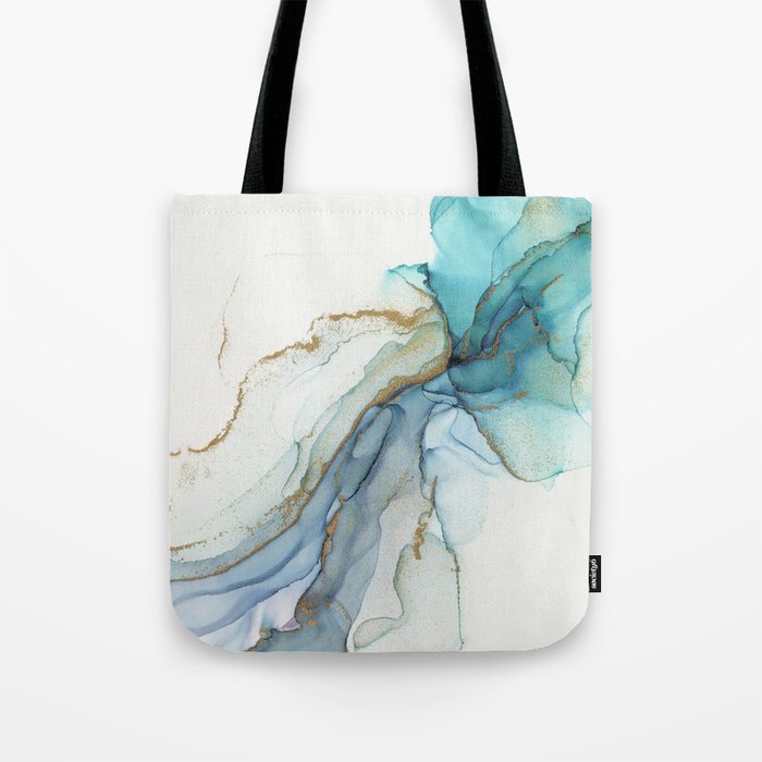 Abstract Jellyfish Alcohol Ink Painting Tote Bag