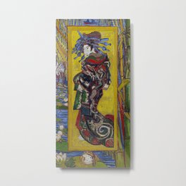 Vincent van Gogh, “ Courtesan- after Eisen ” Metal Print | Courtesan, Eisen, Oiran, Ukiyo E, Painting 