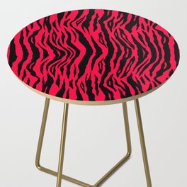Neon Red Tiger Pattern Side Table
