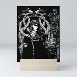 Nordic Goddess Hel in Black Mini Art Print