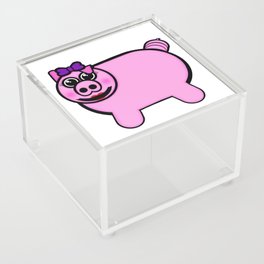 Girly Stuffed Pig Acrylic Box