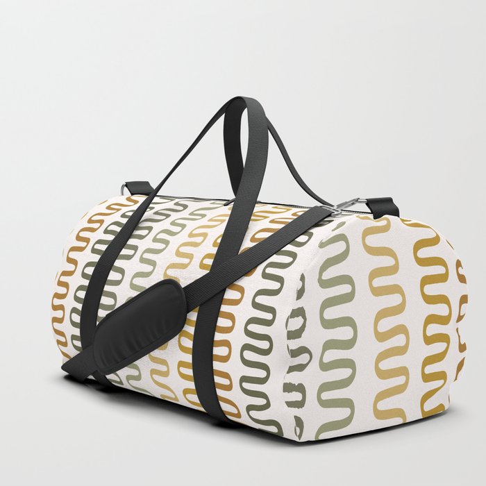 Abstract Shapes 229 in Tropical Sage Gold Earthy (Snake Pattern Abstraction) Duffle Bag