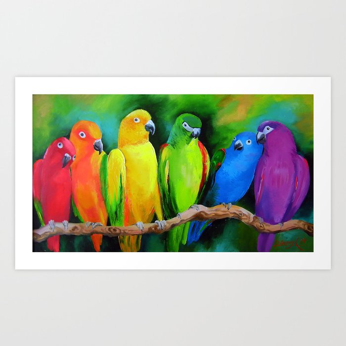 Parrots Australia Art Print