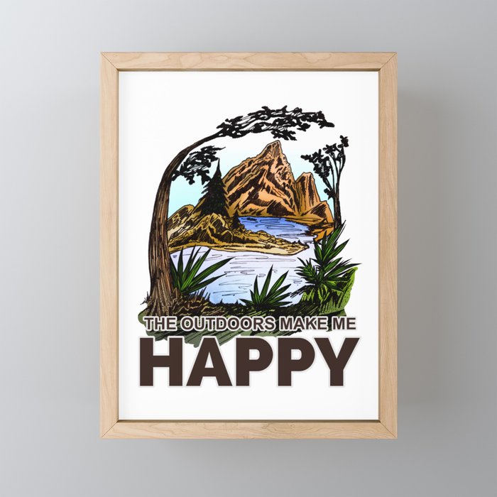 The Outdoors Make Me Happy Framed Mini Art Print