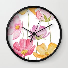 colorful cosmos flower Wall Clock
