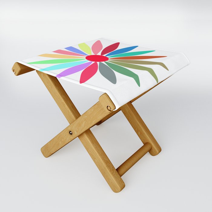 Colorful daisy shaped illustration Folding Stool