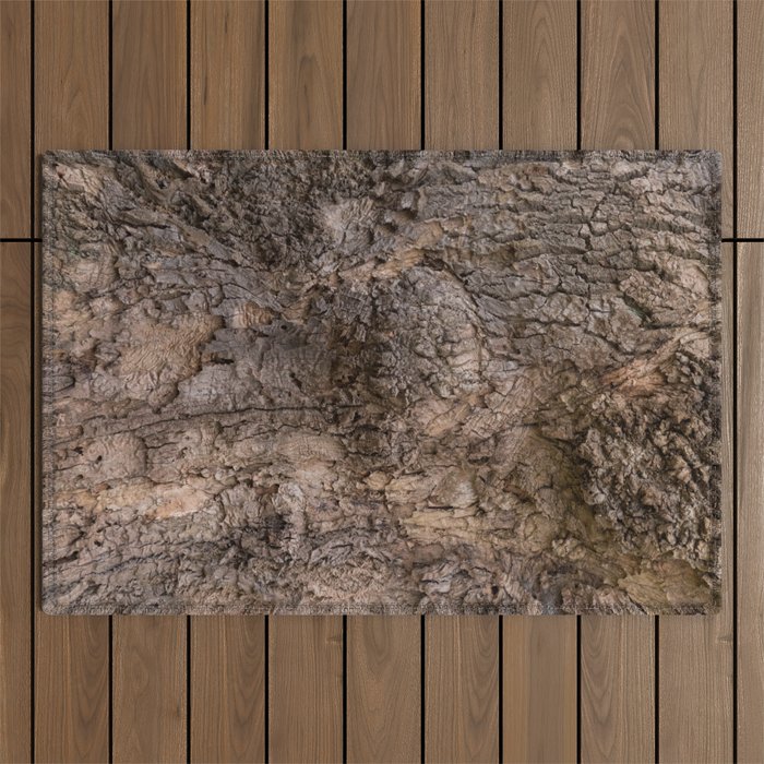 bark pattern of a tree in nature forest Outdoor Rug