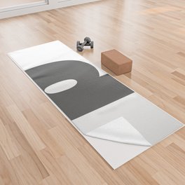 d (Grey & White Letter) Yoga Towel