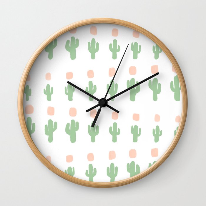 Cactus Pattern - arranged Wall Clock