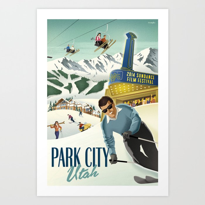 Sundance Ski Poster Art Print By Michaelcrampton Society6