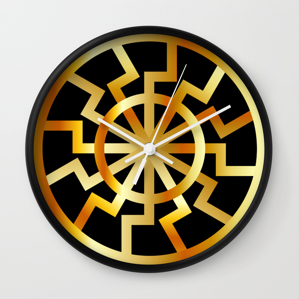 Black Sun Symbol In Gold Schwarze Sonne Occult Subculture Symbol Wall Clock By Shawlinmohd Society6 Search free the black sun wallpapers on zedge and personalize your phone to suit you. black sun symbol in gold schwarze sonne occult subculture symbol wall clock by shawlinmohd