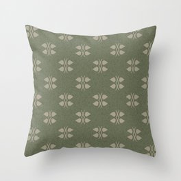 Green minimalist retro pattern  Throw Pillow