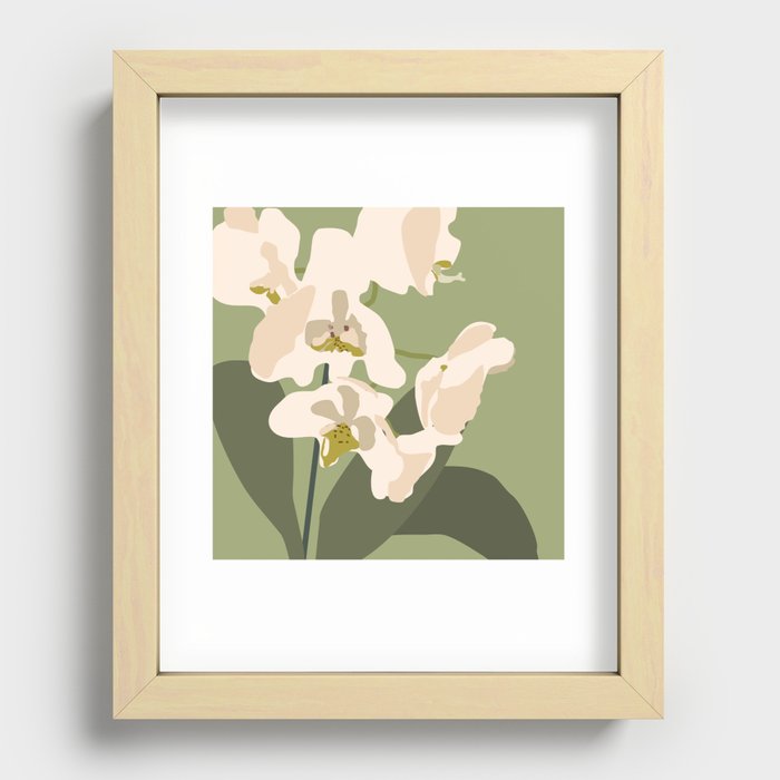 Abstract Orchids Silhouettes  Recessed Framed Print