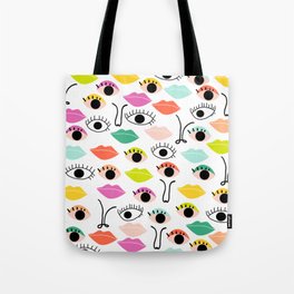 Colorful face pattern Tote Bag