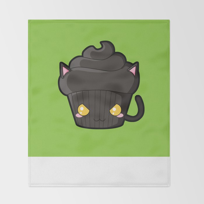 Spooky Cupcake Black Cat Throw Blanket By Paithagoras Society6