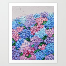 Moonlit Hydrangeas Art Print