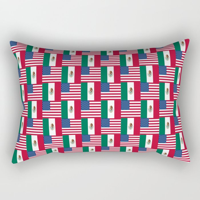 Mix of flag : mexico and usa Rectangular Pillow
