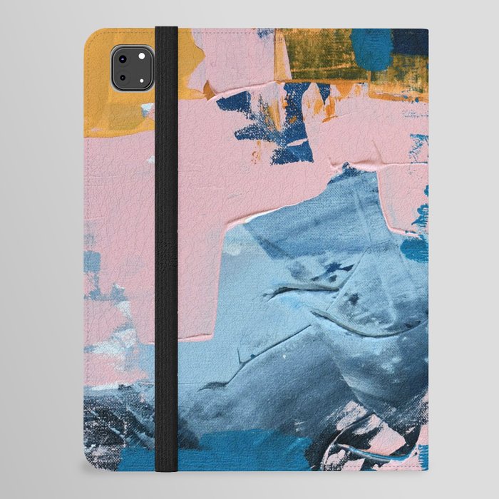 A Drop in the Ocean: an abstract piece by Alyssa Hamilton Art in blue, maroon, and peach iPad Folio Case