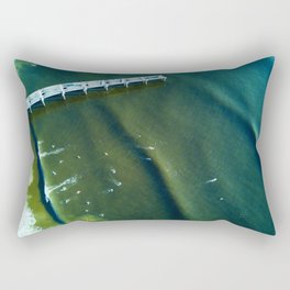 Aerial of Jacksonville Beach Pier Surf Rectangular Pillow