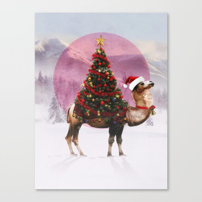 Santa Camel Canvas Print