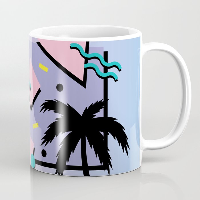 Memphis Pattern 25 - Miami Vice / 80s Retro / Palm Tree Coffee Mug