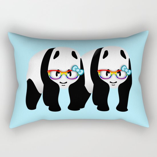 Gay Pride Pandas Rectangular Pillow