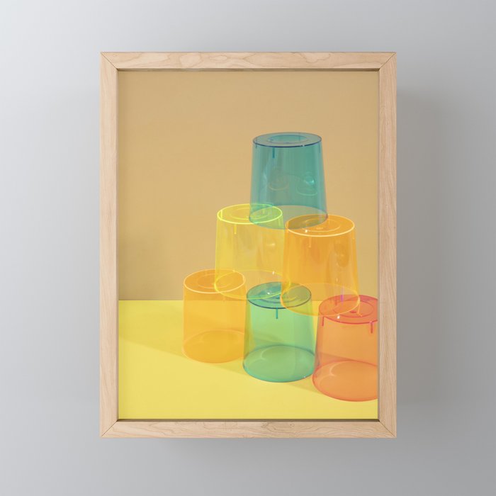 Picnic cups Framed Mini Art Print