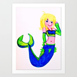 Isabella The Mermaid Art Print | Tech, Children, Canvas, Posters, Painting, T Shirts, Totes, Prints, Wallart, Cups 