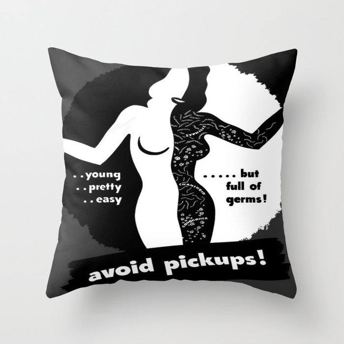 Vintage poster - STDs Throw Pillow
