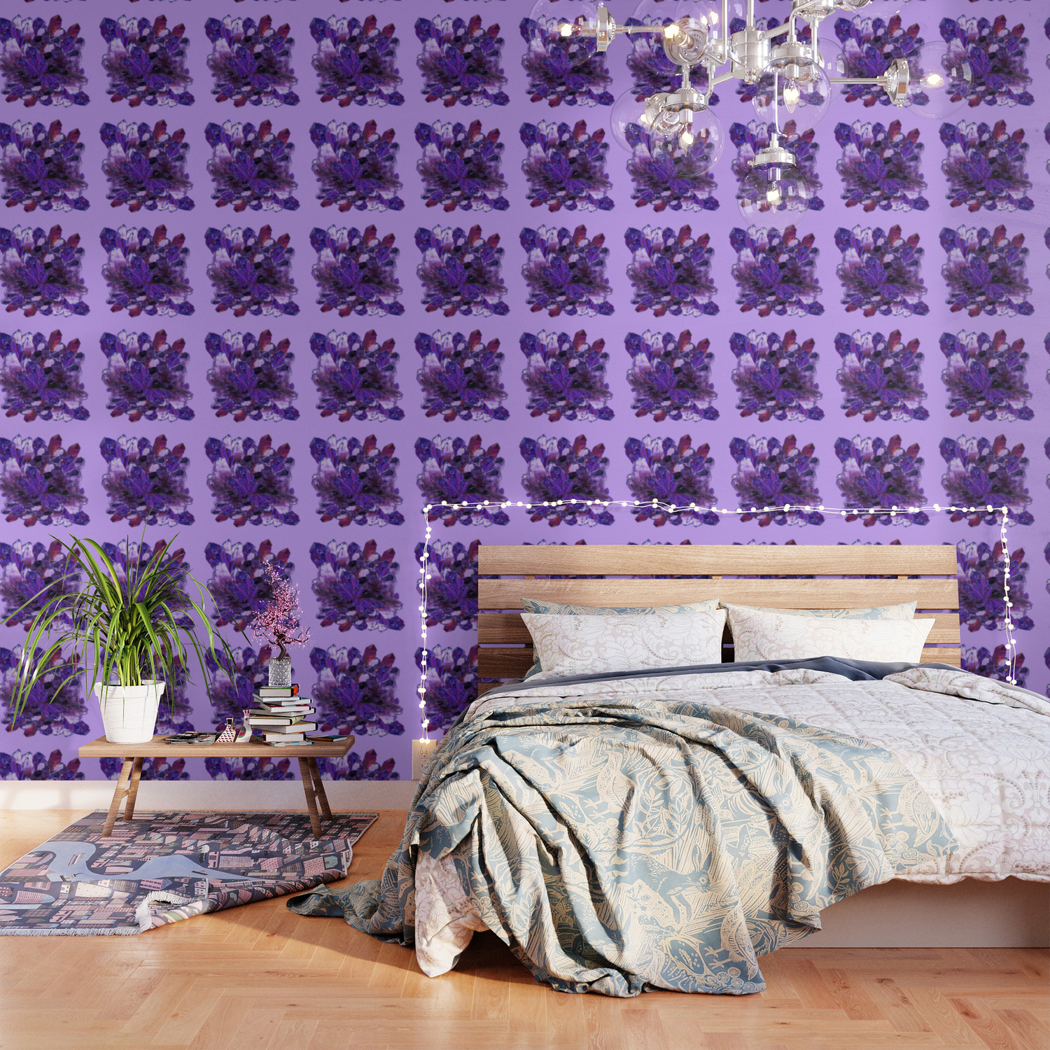 February Purple Amethyst Crystal Cluster Gems Wallpaper By