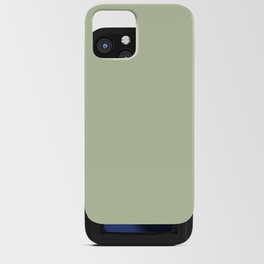 The Pale Sage Green Solid iPhone Card Case