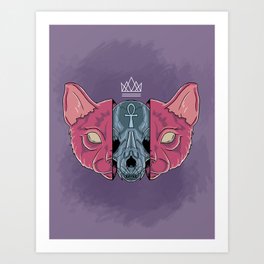 Cat Skull Art Print