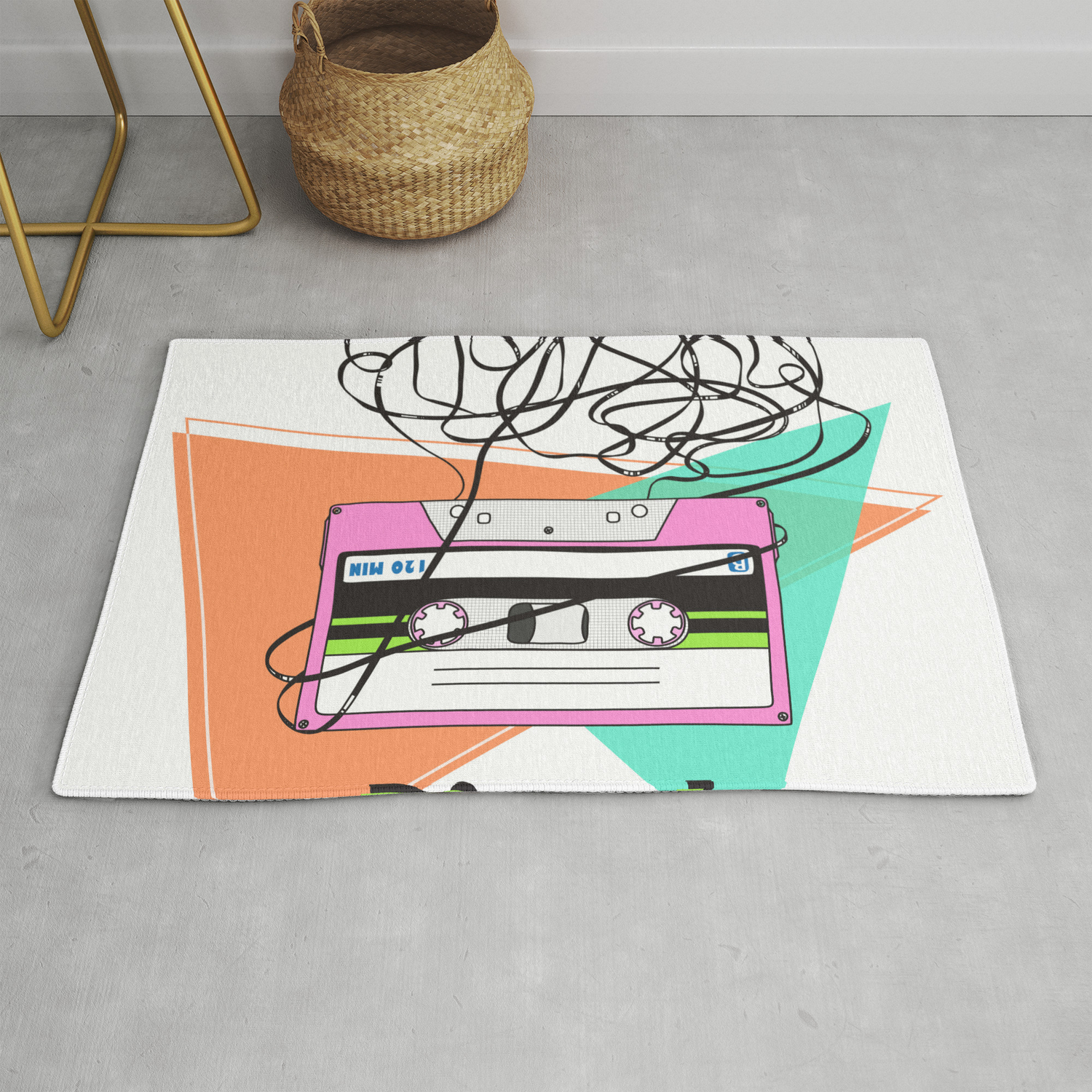 90s And 80s Messy Meme Of Cassette Tape Rug By Kannorasie Society6