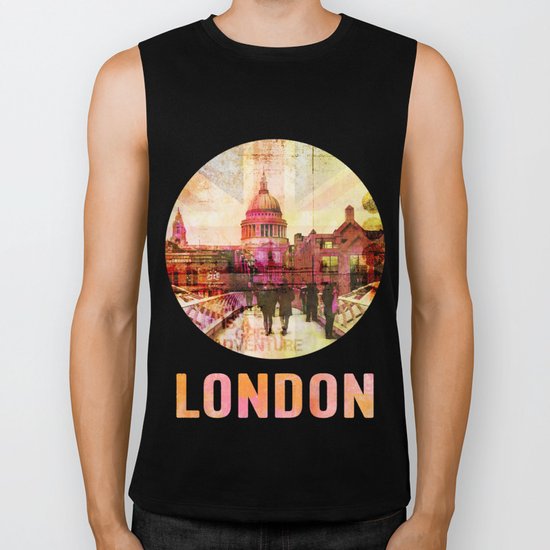London St. Pauls Cathedral modern illustration typography Biker Tank