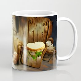 Wooden rustic cottage in the forest Coffee Mug