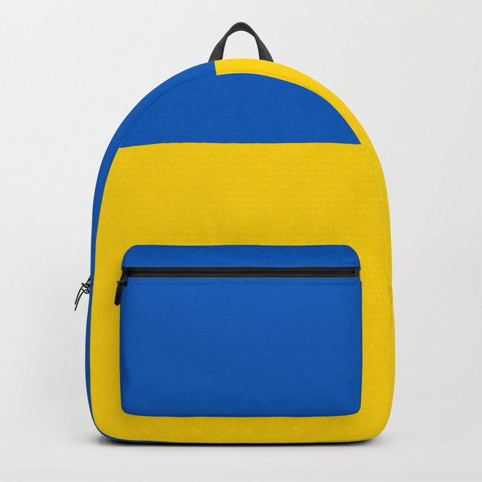 Sapphire and Yellow Solid Colors Ukraine Flag 100 Percent Commission Donated To IRC Read Bio Backpack